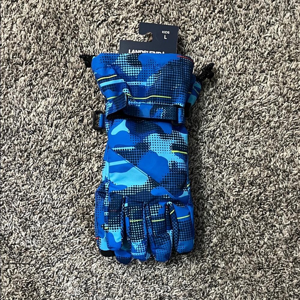 Lands End kids gloves squall ez touch size Large NWT
